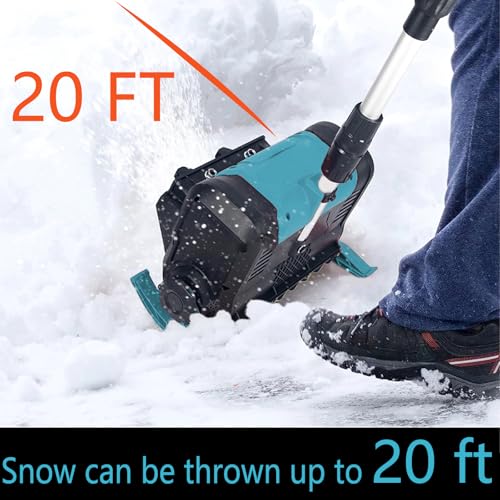 Cordless Electric Snow Shovel, with 2×4.0Ah Battery & Charger, 12 in Foldable Lightweight Snow Blower Cordless, with Battery Capacity Display, 20 ft Throwing Distance for Driveway Sidewalk Walkway
