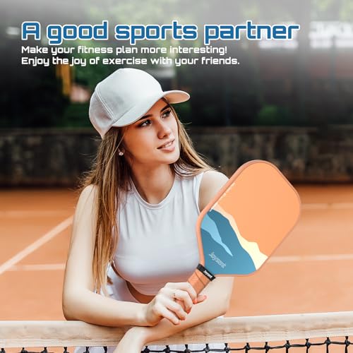 Joysent Pickleball Paddles Set of 2, Lightweight Pickleball Racket for Beginner, USAPA Approved Fiberglass Surface Pickleball Set with Non-Slip Comfort Grip, Suitable for Casual Play, Brown