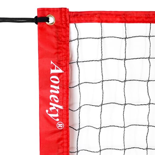 Aoneky 21ft Outdoor Replacement Portable Pickleball Net - Indoor Standard Regulation Pickleball Court Netting Only, Red