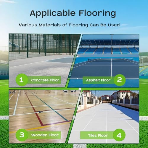 Reusable Pickball Court Stencil Kit – 44x20 ft Full-Size Stencil, Durable Plastic Court Liner for Concrete, Easy Setup with Complete Accessories (Not Paperboard)