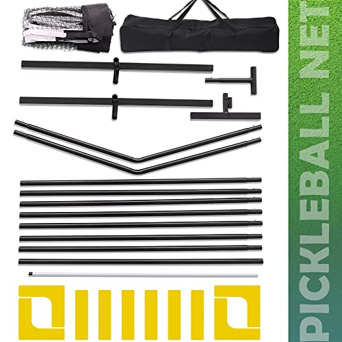 DULCE DOM Pickleball Nets Portable with Court Marking Kit Outdoor, 22 FT Pickleball Net USAPA Regulation Size, Pickle Ball Game Net System with Carrying Bag for Driveway Backyards