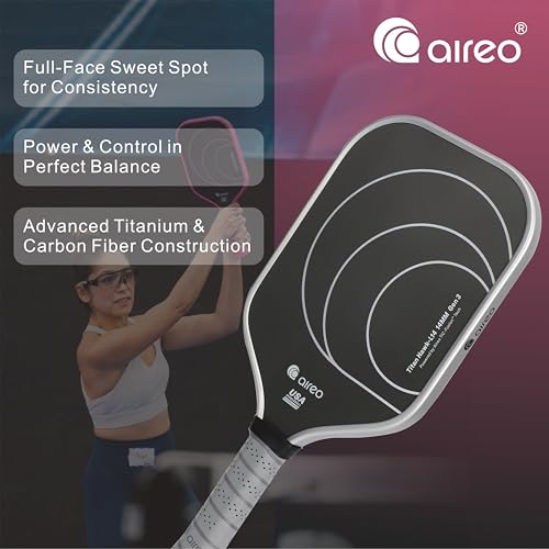 AIREO Titan Hawk Gen 3 Pink Pickleball Paddle, Real Titanium + T700 Carbon Fiber Pickleball Racket, Ultra Spin Surface, USAPA Approved Pickle Ball Paddle for Advanced & Pro Players