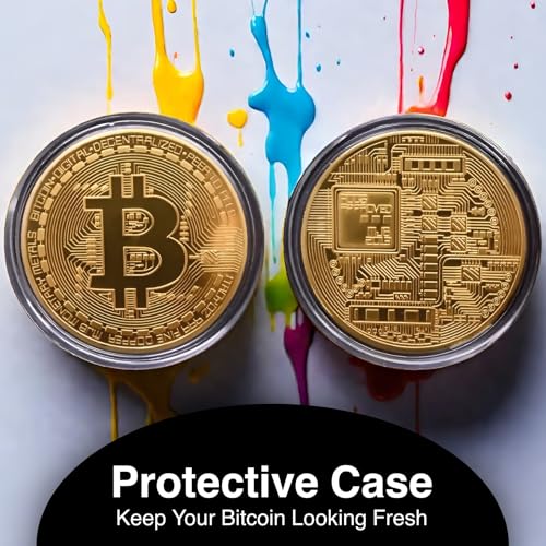 Collector's Edition Bitcoin Coin - Commemorative Cryptocurrency Collectible in Protective Acrylic Display Case - Perfect for Crypto Enthusiasts, Coin Collectors, and Gifts