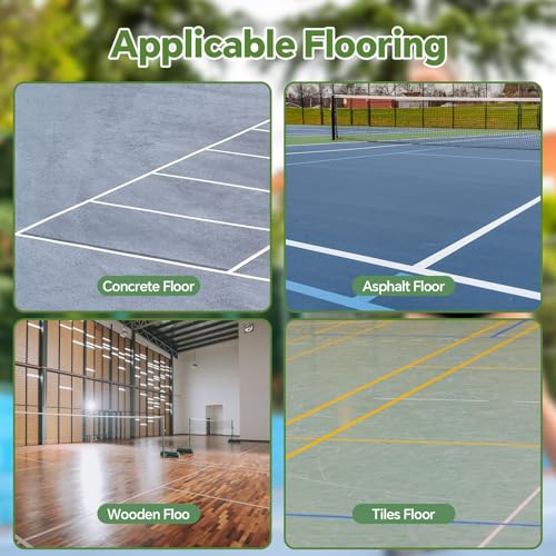lronCreek Pickleball Court Marking Kit Easy to Install Professional Size Adjustable Pickleball Court Line Cardboard Stencil for Asphalt Concrete Driveway Backyard