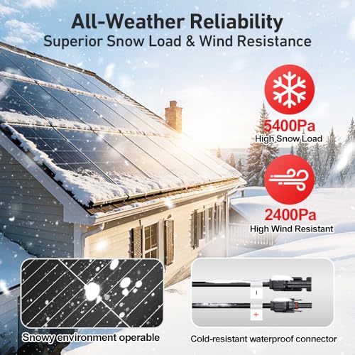 DOKIO 100W 18V Monocrystalline Solar Panel for 12V Battery Charging, Glass Module with Aluminum Frame, MC4 Connector, Pre-Drilled Holes for Rooftop, RV, Boat, Off-Grid Power