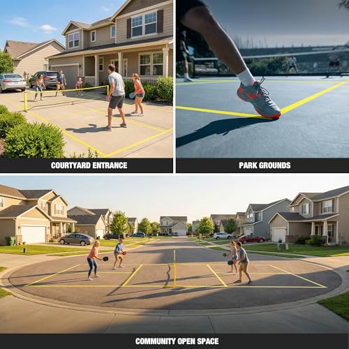 Jisucute Magnetic Portable Pickle Court Marking Kit, Temporary Pickleball Court Lines, Pickleball Court Lines System in Standard Court Dimensions, No Measuring Needed, Net Not Included