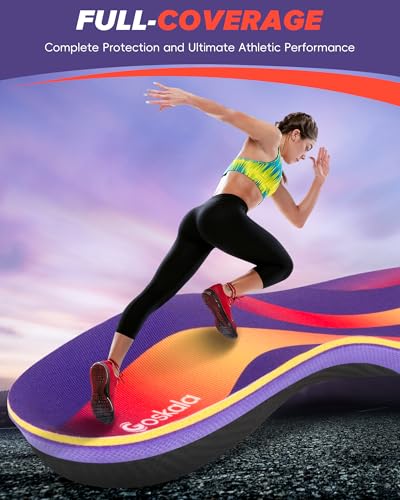 Professional Medium Arch Support Shoe Inserts, Over 230+ lbs Plantar Fasciitis Insoles for Women and Men, Flat Feet Orthotics Insert Athletic Shoe Insole