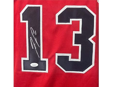 Ronald Acuna Jr. Autographed Red Baseball Jersey JSA