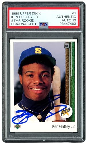 Ken Griffey Jr. Autographed 1989 U.p.p.e.r D.e.c.k Rookie Baseball Card #1 S.e.a.t.t.l.e Mariners Auto Grade Gem Mint 10 PSA/DNA Stock #238800