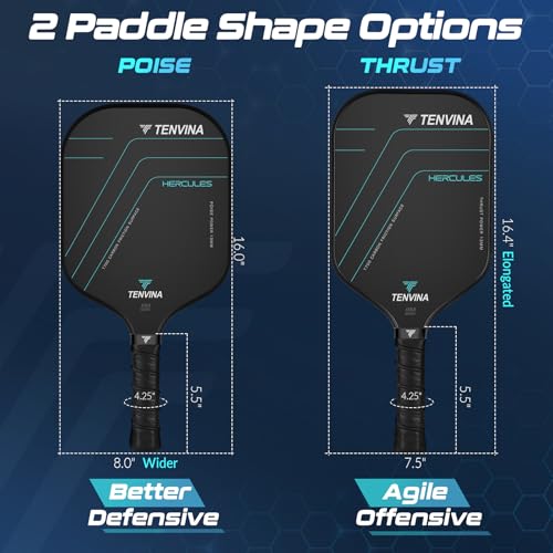 NHYHN TENVINA Pickleball Paddle, Multi-Layer T700SC Textured Carbon Fiber Pickleball Paddle, 13MM Thicknesses Core, Strong Power and Spin Surface, USAPA Approved Pickle Ball Paddle