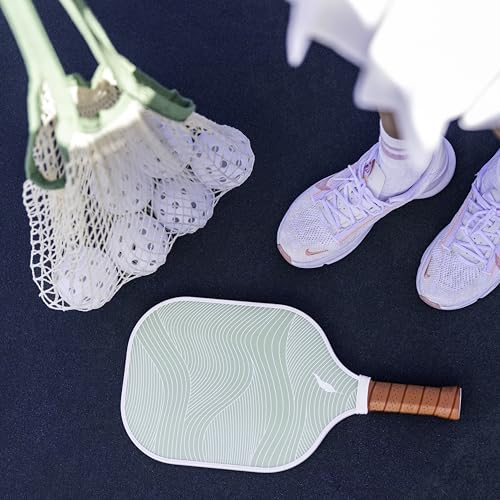 Inscribe Premium Pickleball Paddle – Lightweight Honeycomb Core, Fiberglass Surface, Comfort Grip & Canvas Tote for Fun & Casual Play (Sage Green - 2PK)