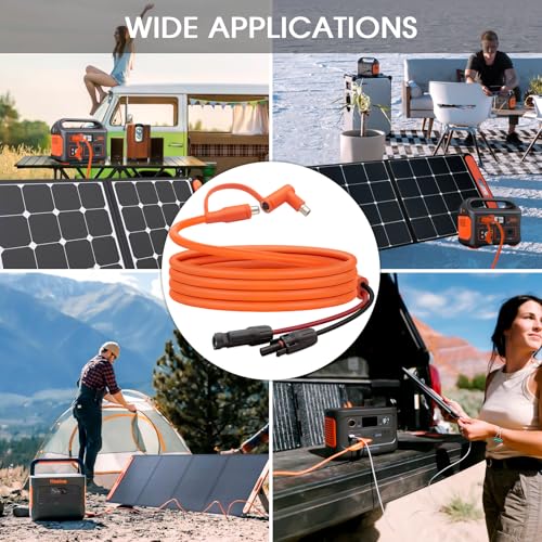 Hoeine 10FT MC4 to 8mm Adapter Cable for Jackery | Universal Solar Panel Connector and DC8020/7909 Compatible with BLUETTI, Yeti, Anker, Jackery Portable Power Station for Camping, RV, Emergency Use
