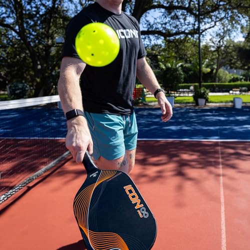 Diadem Icon Infinity Pro Pickleball Paddle | USAPA Approved | Dual Foam Core & Carbon Fiber | Maximum Power, Control, and Spin | High Performance with Replaceable Edge Guard (Inferno Orange)