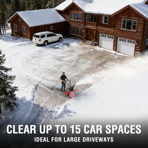 PowerSmart Snow Blower Gas Powered 24 in. 252cc OHV Engine with Eletric Start, 13 in. Airless Tires, Self-Propelled Two-Stage Snowblower