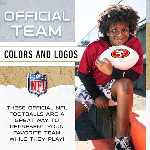 Franklin Sports NFL San Francisco 49ers Autograph Football - Official Size White Panel Souvenir Football for Autographs + Signatures - NFL Team Fan Shop Memorabilia Ball for Display