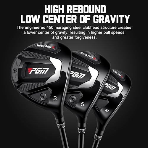 PGM 27 Piece Men's Complete Golf Club Set Right Handed R&A and USGA Certified with Driver Woods Hybrid Irons P S Wedges Putter Headcovers and Stand Bag Black
