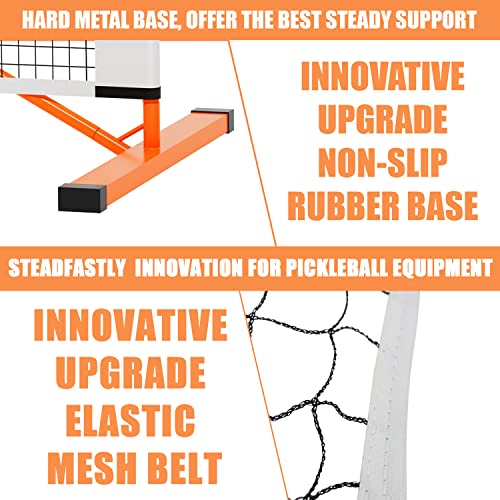 PICKLETECH 4.0 Slim Version Pickleball Net Portable Outdoor, 22 FT Pickleball Net-USAPA Regulation Size-Pickle Ball Net System with Carrying Bag for Driveway