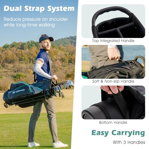 Tangkula 12 Pieces Men’s Complete Golf Club Set Right Hand, Golf Club Package Set with 460CC #1 Driver & #3 Fairway & #5 Hybrid & #5/#6/#7/#8/#9/#P/#S Irons, Putter, Rain Hood, Portable Golf Stand Bag