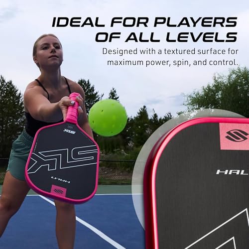 Selkirk Sport SLK Halo Power MAX Pickleball Paddle | Raw Carbon Fiber Pickleball Paddles with a Rev-Core Power Polymer Core | Designed for Ultimate Spin & Consistency | Pink