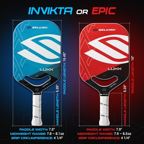 Selkirk Sport LUXX Control Pickleball Paddle | Florek Carbon Fiber Pickleball Paddles with a Polypropylene X7 Core | The Pickle Ball Racket Designed for Ultimate Power & Control | Epic Red