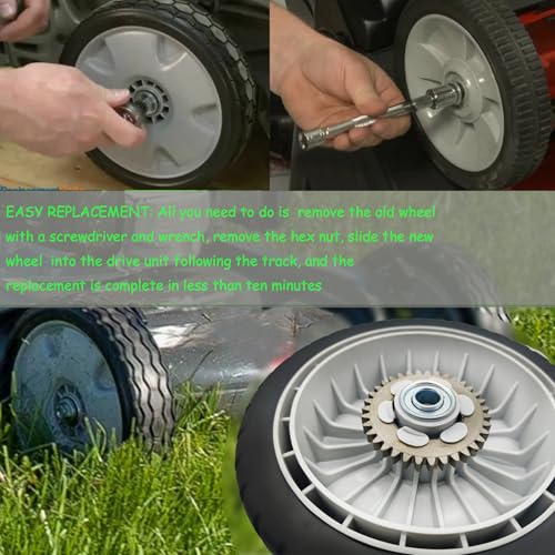 4 Pack Lawn Mower Wheels, HRR216K9VKAA Wheels, Fit for Honda HRR216 HR215 HRT216 HRB215 HRR2168vka etc 21 Inch Lawn Mower,2 Rear Wheels 42710-VE2-M02ZE, 2 Front Wheels 44710-VL0-L02ZB,5 Years Warranty