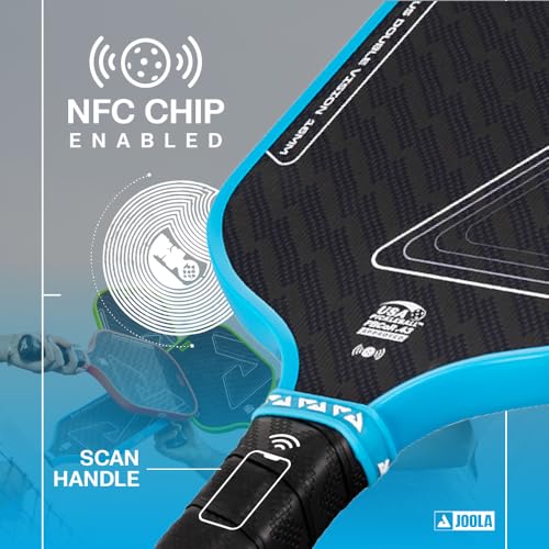 JOOLA SCORPEUS Double Vision 16mm Pickleball Paddle - Standard Shape - Aramid Surface for Softer Responsive Touch - SK Film for Reduce Vibration - USAP Approved - NFC Chip Enabled