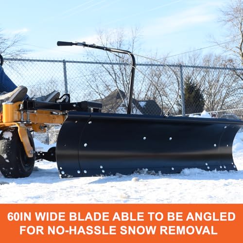 Agri-Fab 45-0613, 60-in Snow Blade for Zero Turn Lawn Mower; Swivels Left, Center and Right; Lifts Easy from seat of Tractor; Made with 14 Gauge Steel; 3 Year Limited Warranty