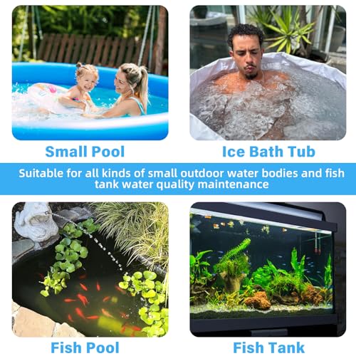 TARARIUM 600GPH Cold Plunge Filter Small Pool Filter for Up to 1000 Gal Ice Bath Hot Tub Cloudy Water Cleaner with Green Clean Machine fof Cold Pod