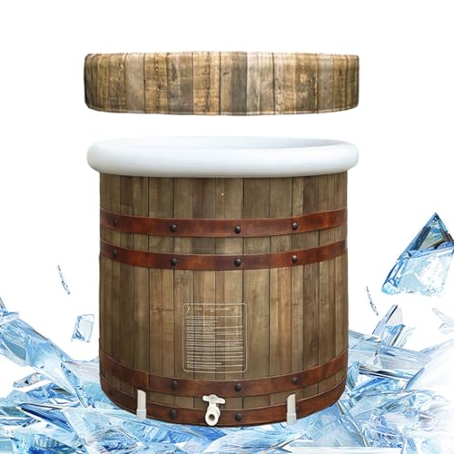 B&Y XL Ice Bath Tub, Adult 100 Gal Cold Plunge Bathtub, 80cm Ø Portable Cold Tub for Athlete, Freestanding Spa Tub for Cold Water Therapy
