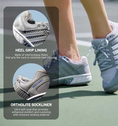 K-Swiss Women’s Express Light Pickleball Shoes – Lightweight Breathable Court Shoe, Stable Support, Durable Toe Protection, Highrise/White, 9 M