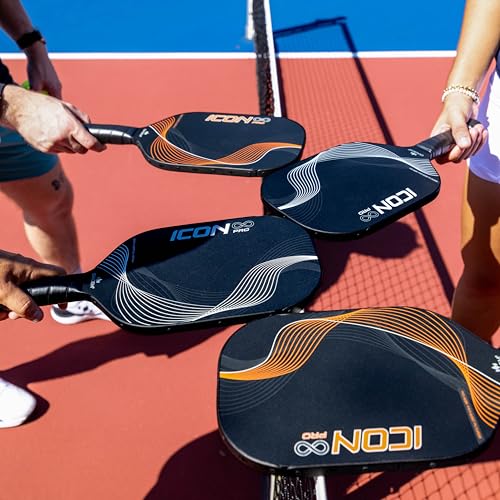 Diadem Icon Infinity Pro Pickleball Paddle | USAPA Approved | Dual Foam Core & Carbon Fiber | Maximum Power, Control, and Spin | High Performance with Replaceable Edge Guard (Inferno Orange)