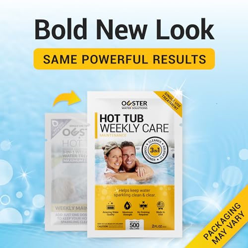 Bio Ouster 3in1 Weekly Hot Tub Cleaner, Conditioner, Clarifier - Hot Tub Chemicals for Standard & Inflatable Spas - Spa Chemicals for Crystal Clear & Sparkling Clean Water - Made in USA (4 Week Kit)