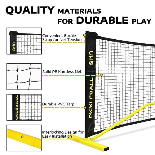 A11N SPORTS Designed for All Weather Conditions with Steady Metal Frame and Strong PE Net, Regulation Size Net with Carrying Bag- 22’ Wide x 36” Tall, Indoor/Outdoor Use