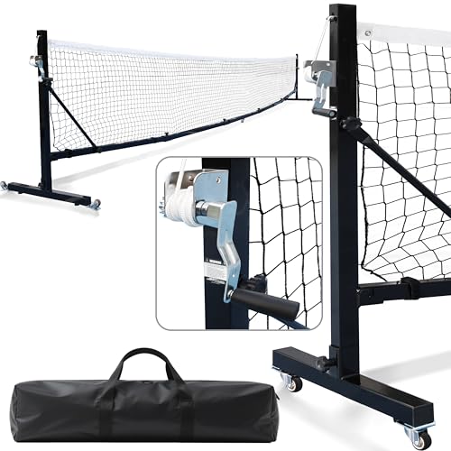 Seliyoo Pickleball Net for Driveway Court Backyard,Heavy Duty Pickleball Nets with Wheels and Hand Wich,22FT Regulation Size for Outdoor Indoor, Tool Free Pickleball Net System with Carrying Bag