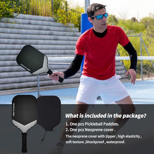 Pickleball Paddles Pickleball Rackets T700 Carbon Fiber Frosted Textured Surface 16mm Core for Beginners to Advanced Players Portable Bag USAPA Compliant Pickle Ball Paddle (Black, 1 Pack)