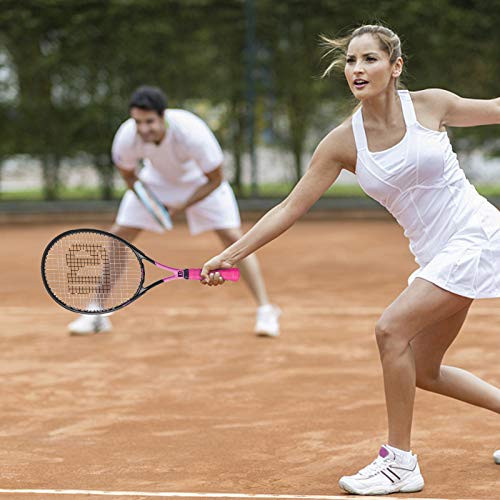 LUNNADE Adults Tennis Racket 2 Pack, Durable 27 Inch Coupled Tennis Racquet Light-Weight, Pre-Strung and Regrip, Suitable for Beginners to Intermediate Players