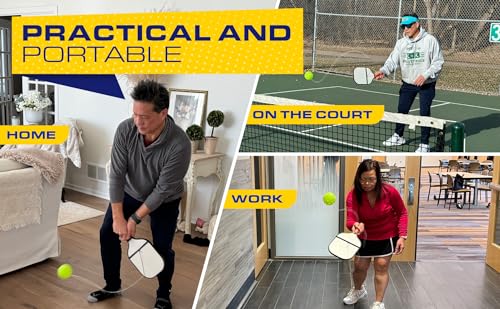 BOSSpickle Pickleball Trainer for Drop Practice. Pickleball Trainer Ball with String Works as rebounder and Improves Hand Eye Coordination and Allows Solo Practice with Match Buddy