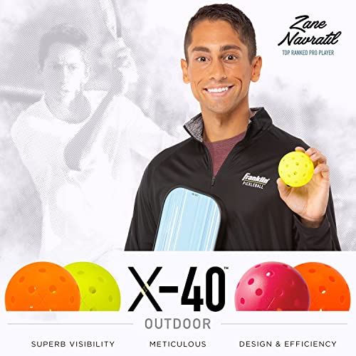 Franklin Sports (2 Paddle and (4) X-40 Outdoor Pickleball Set - Polypropylene Core - Fiberglass Surface