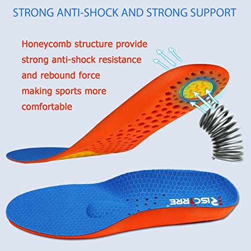 Risctrre Insoles for Men and Women- Support Shock Absorption Cushioning Sports Comfort Inserts, Breathable Shoe Inner Insole for Running Walking Hiking Working(L)