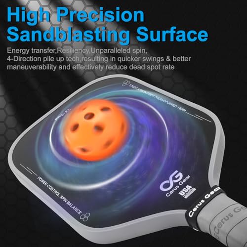 Pickleball Paddles Pro | 4-Layer T700SC Raw Carbon Fiber & 16MM Reinforced Polymer Honeycomb Core | Thermoformed Pickle Ball Racket | Max Spin & Control | USAPA Approved