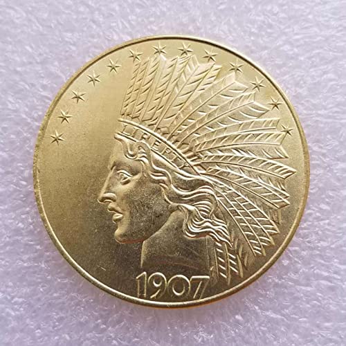 MarshLing Antique Liberty Indian Head Ten-Dollars Coin - Rare Coins Coins for Collectors Uncirculated Morgan Silver Dollars (Gold)