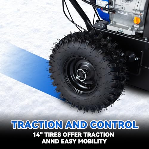 BILT HARD 28 Inch Gas Powered Snow Blower with Electric Start, 2-Stage Self-Propelled Snow Blower with 302cc Engine, Steering Control and LED Light, Self Propelled Snow Removal Equipment