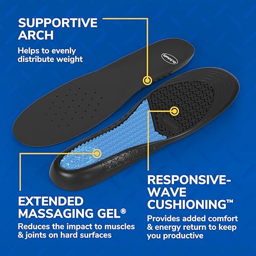 Dr. Scholl's Work Insoles (Pack) // All-Day Shock Absorption and Reinforced Arch Support That Fits in Work Boots and More (for Men's 8-14, Also Available for Women's 6-10) 1 Pair (Pack of 2) 2 Count