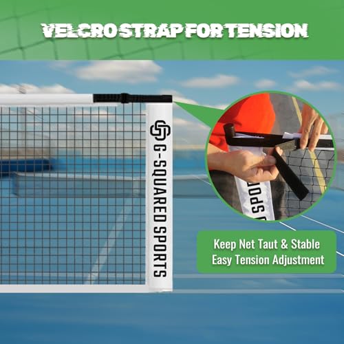 G-SQAURED Pickleball Replacement Net 22ft x 3ft - Indoor/Outdoor Use, Fits Most Free-Standing Pickle Ball Frames(Net Only)