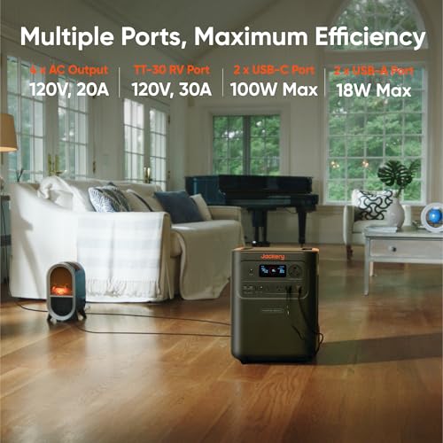 Jackery HomePower 3600 Plus Portable Power Station with 2x 200W Solar Panels, 3600W AC Output, 3584Wh LFP Solar Generator, Expandable up to 21kWh, Essential Home Backup for Home Use, Emergencies, RV