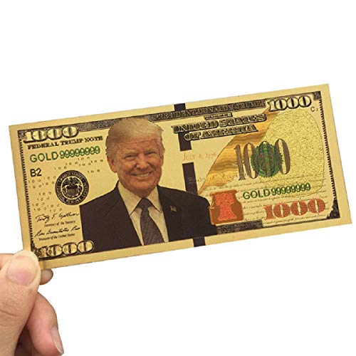 1000 Dollar 2025 USA President Bill Banknote, One Thousand 24k Gold Coated USA President Legacy Limited Edition Million Dollar Bill Great Gift for Currency Collectors and Republican (50)
