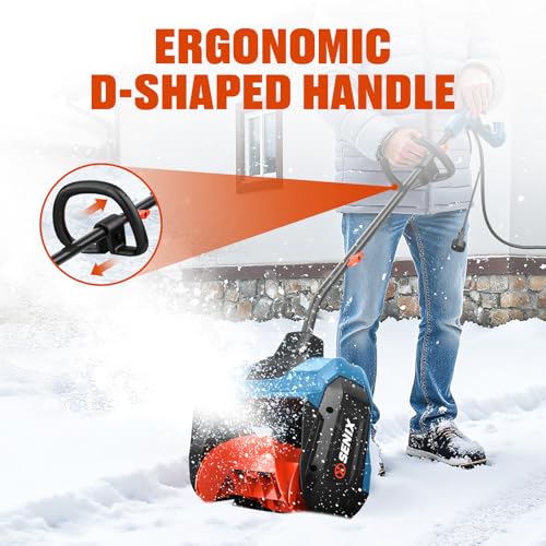 SENIX 12 Amp Electric Snow Shovel | 13-Inch Corded Snow Thrower with 8-Inch Clearing Depth | 480 lbs/Min Removal, 26ft Max Throw Distance for Driveway, Sidewalk, Steps & Patio (STE12-L)