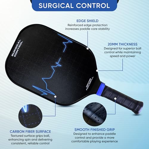 Doctor Pickleball T700 Carbon Fiber Pickleball Paddle with a 20mm Polypropylene Honeycomb Core.