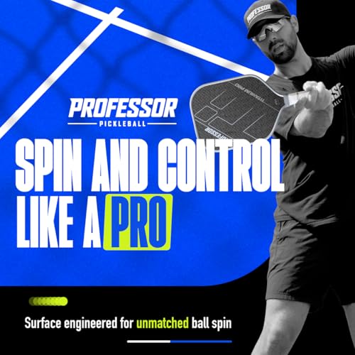 Professor Titanium Pro Square Pickleball Paddle - Designed with Titanium Carbon Fiber Weave Surface - 16MM Foam Injected Thermoformed Core