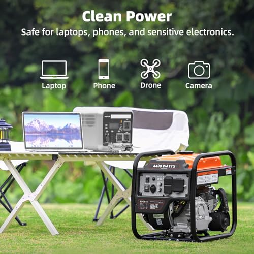 Oxseryn 4400-Watts Inverter Generator, Open Frame Generator Gas Powered, Emergency Home Backup, RV Ready 30A Outlet, EPA Compliment